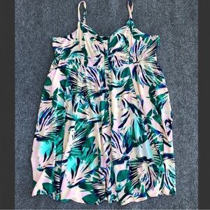 Torrid tropical print midi challis button front dress size 6